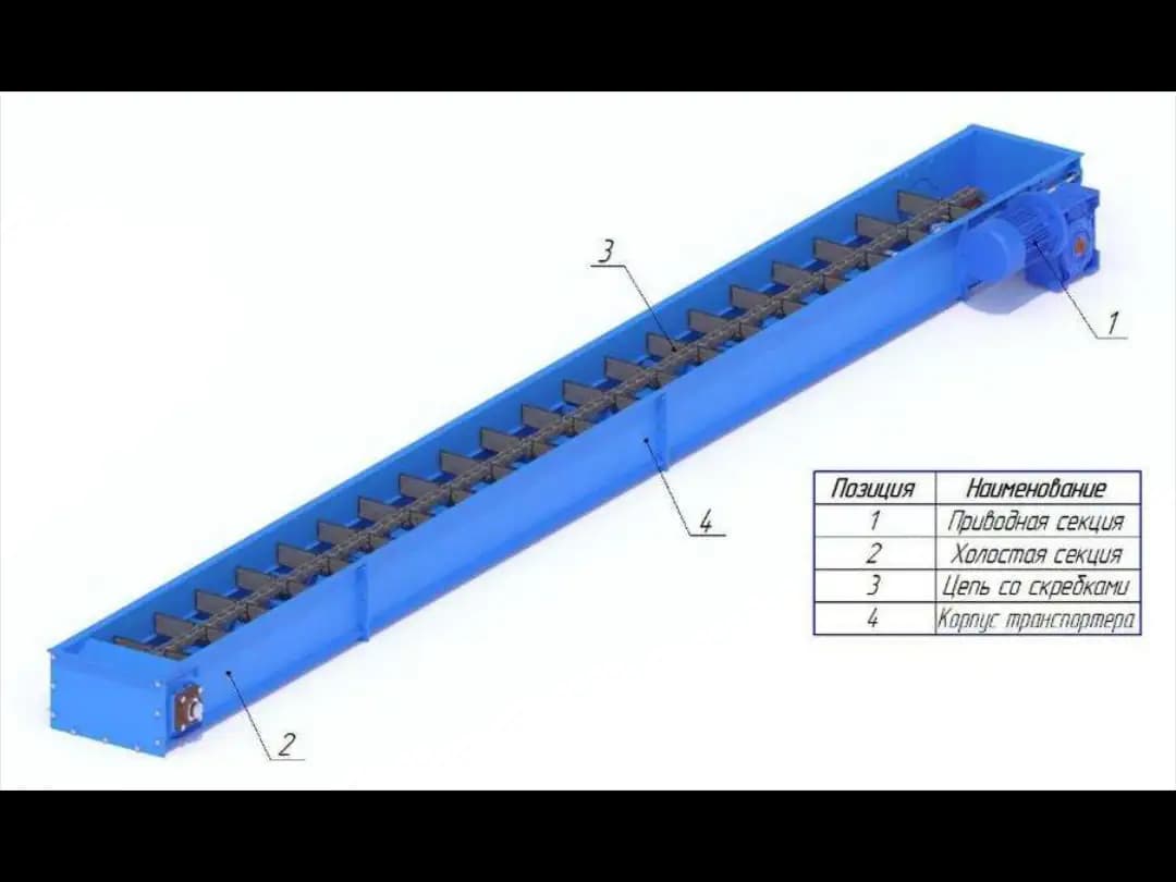 Транспортер цепной скребковый прямой - фото 2