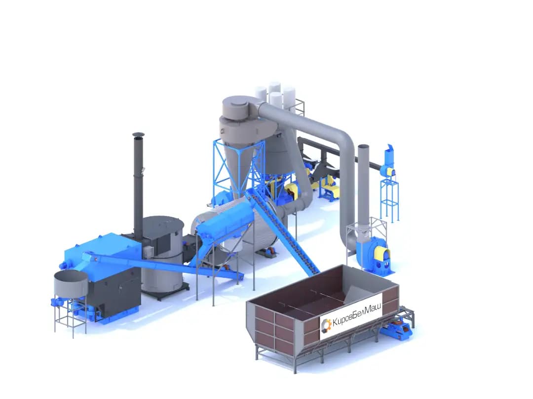Линия по производству топливных брикетов 1200 кг/час